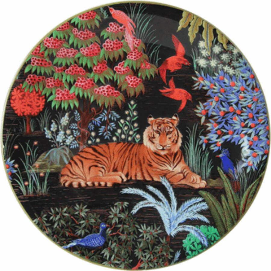 SERVIEZEN GIEN FRANCE Le Jardin du Palais Ontbijtbord Tijger 22cm