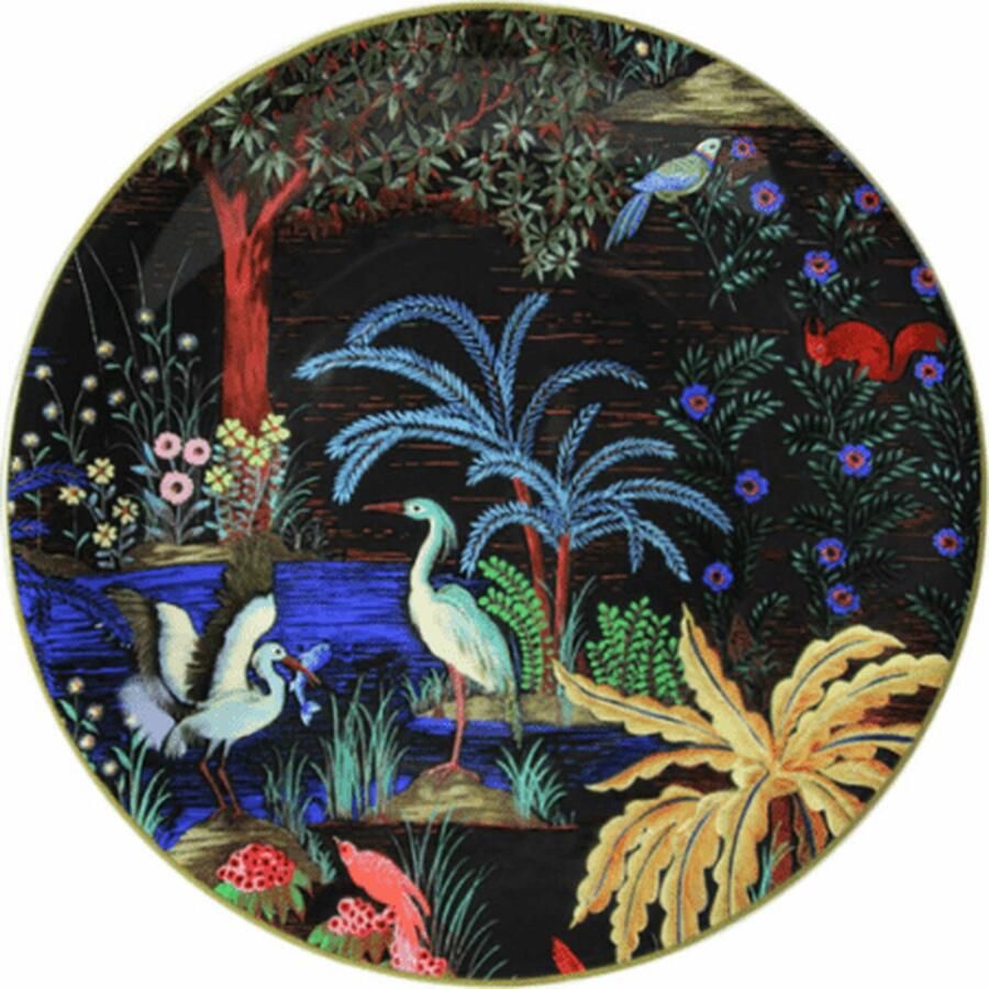 SERVIEZEN GIEN FRANCE Le Jardin du Palais Ontbijtbord Reiger 22cm