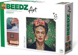 SES Beedz Art Frida Kahlo 5000 strijkkralen kunstwerk van strijkkralen complete set met grondplaten en strijkvel