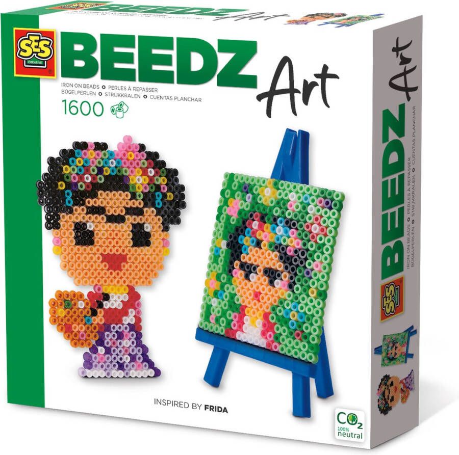 SES Beedz Art Mini kunstenaar Frida met mini schildersezel 1600 strijkkralen met legbord