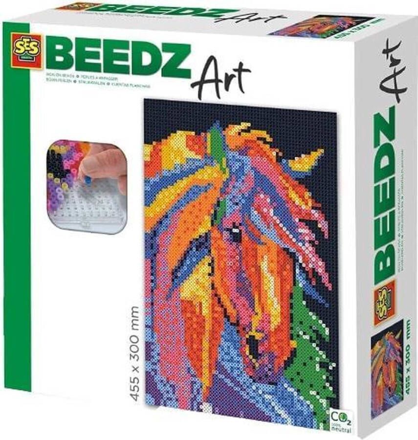 SES Paarden strijkkralen Beedz Art Paard fantasie 7000 strijkkralen paarden kunstwerk van strijkkralen complete knutsel set inclusief grondplaten en strijkvel