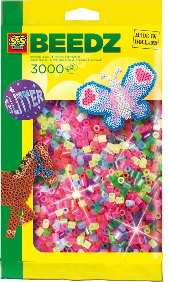 SES Beedz Strijkkralen Mix Glitter 3000 stuks PVC vrij