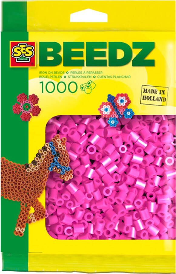 SES Beedz Strijkkralen Neon Roze 1000 stuks PVC vrij strijkparels