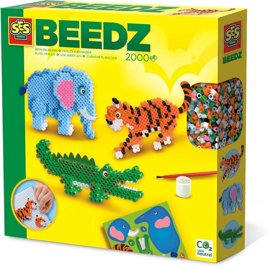 SES Beedz strijkkralen safari dieren 3D dieren maken safari thema 2000 strijkkralen PVC vrij Strijkkralen Jongens