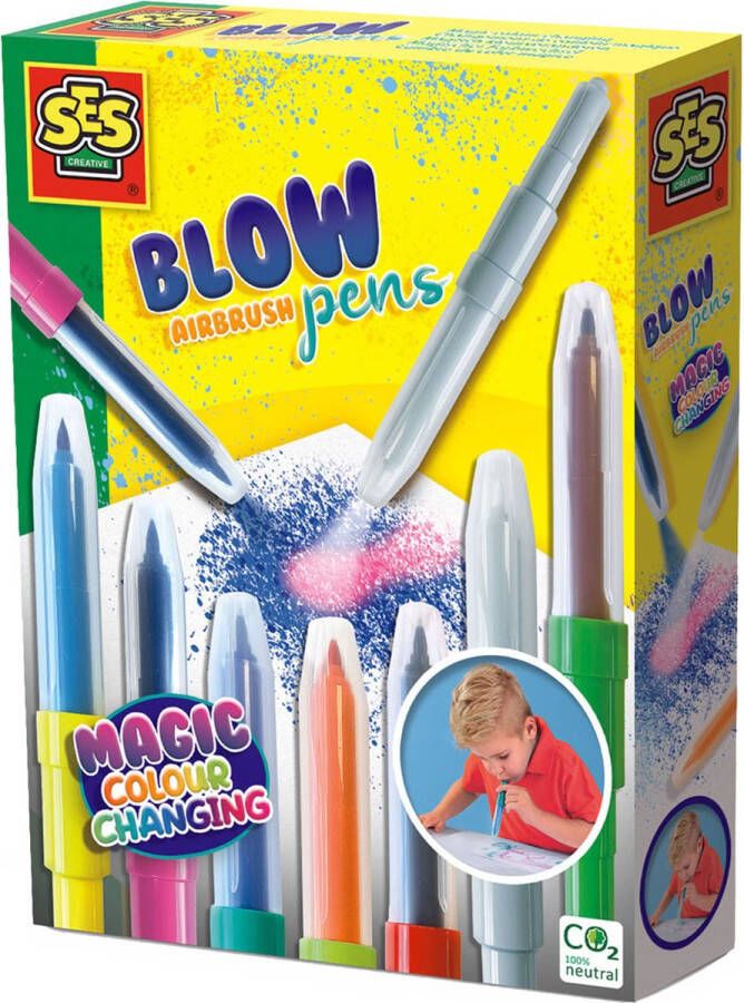 SES Blow airbrush pens Magisch kleurveranderen tweekleurige blaasstiften goed uitwasbaar met kleur veranderende blaasstift