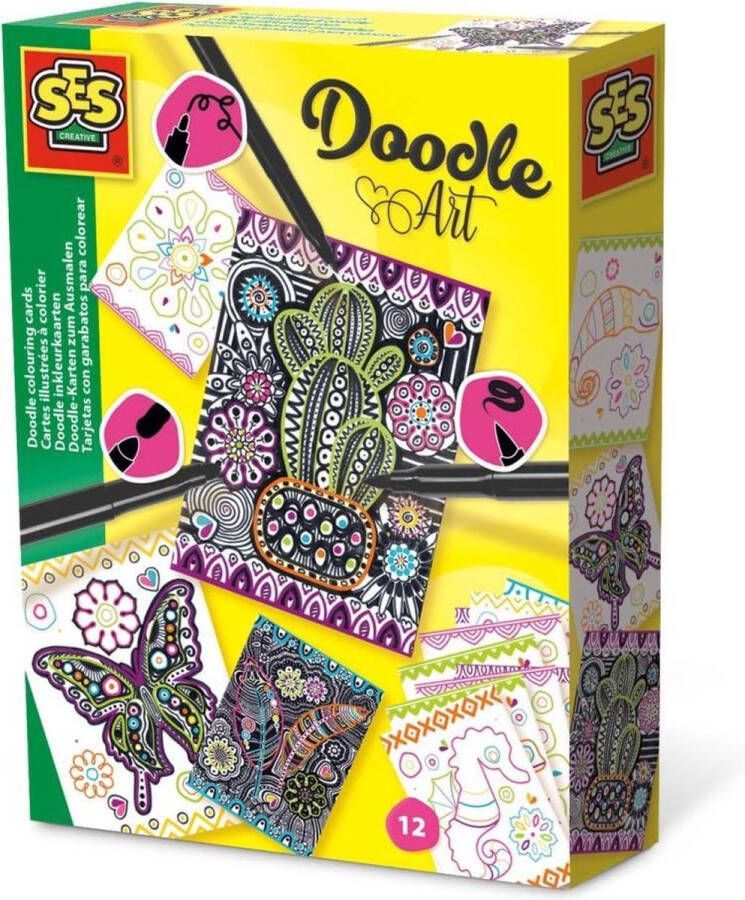 SES Creative doodle inkleurkaarten