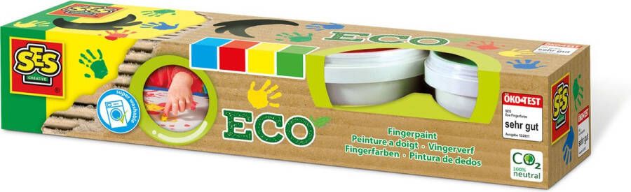 SES Eco vingerverf basis 4 kleuren hypoallergeen makkelijk uitwasbaar