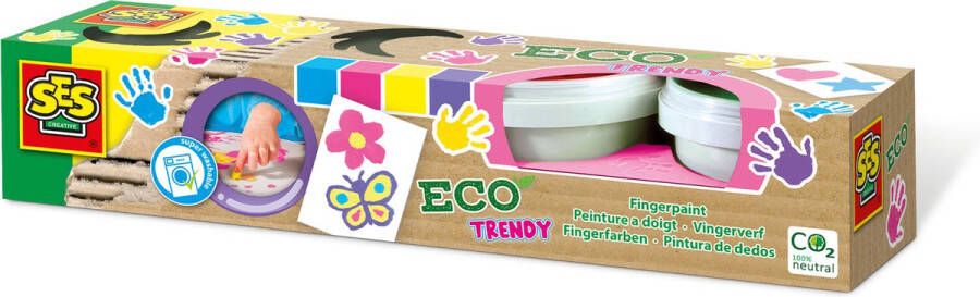SES Eco vingerverf trendy 4 trendy kleuren hypoallergeen makkelijk uitwasbaar