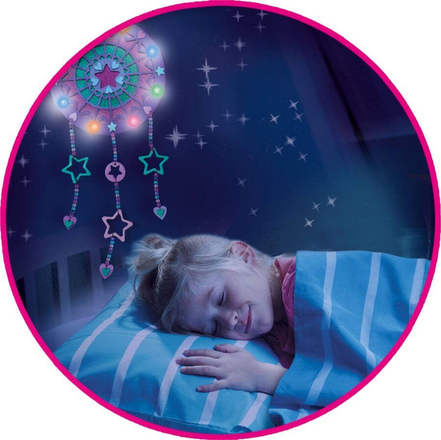 SES Galaxy Dromen lamp dromenvanger met licht inclusief LED lampjes in 4 kleuren zelf te schilderen en versieren knutselen meisjes 12 jaar creatief