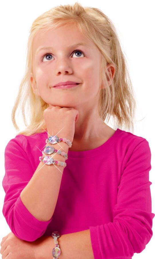 SES Galaxy Glow in the dark armbandjes maken meisjes- elastieken armbanden bedelsieraden met glow in the dark kralen en glitter knutselen meisjes