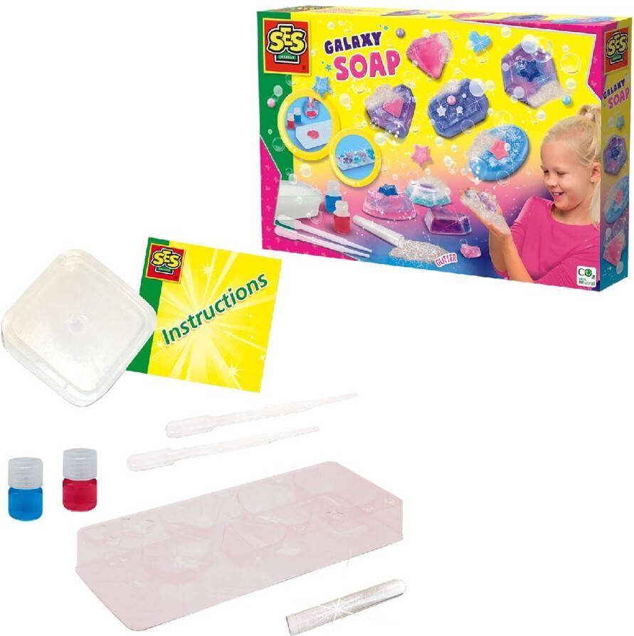 SES Galaxy Zeep Maken kleuren mixen voor de mooiste zeep Mica glitters Zelf zeep maken set knutselen meisjes 12 jaar creatief