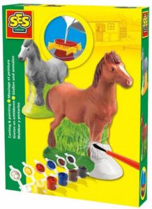 SES Gieten en schilderen Paard sneldrogend met gietmal houder gips verf en penseel