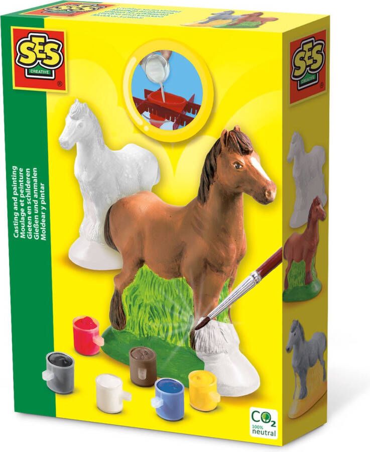 SES Gieten en schilderen Paard sneldrogend met gietmal houder gips verf en penseel