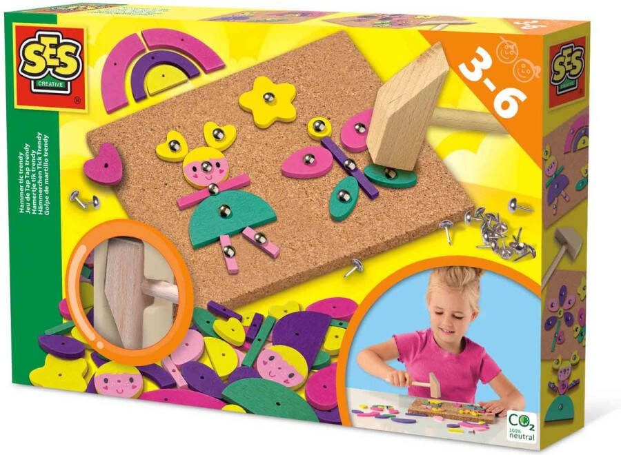 SES Hamertje Tik trendy Montessori vrolijke kleuren veilige spijkertjes