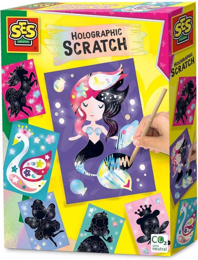 SES Holografisch scratch Sprookjes 6 holografische scratch kaarten inclusief scratch stokje