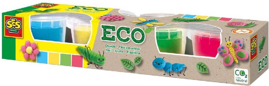 SES Klei- Eco 4 kleuren klei super makkelijk uitwasbaar droogt niet uit