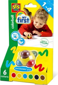 SES My First Colorball krijtstift makkelijk voor jonge kinderen 6 verschillende kleuren