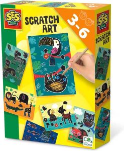 SES Scratch art 6 kaarten met kras pen