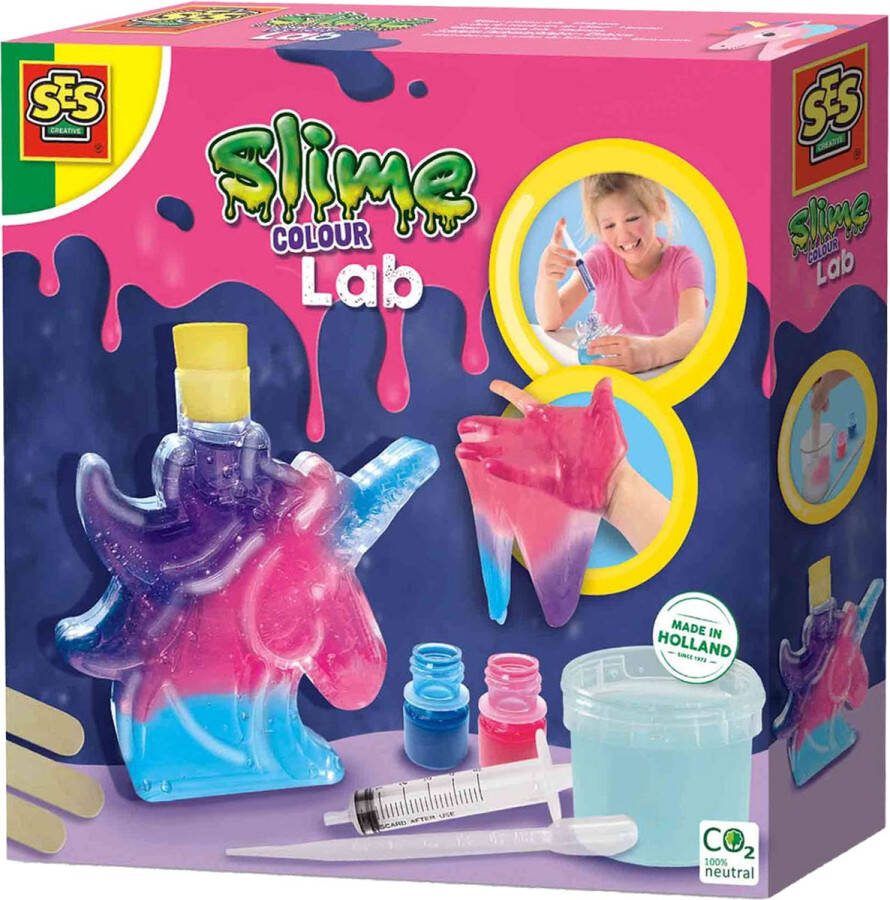 SES Slime kleuren lab Slijm Maken Unicorn meng je eigen kleuren slijm goed uitwasbaar STEM-set Unicorn knutselen