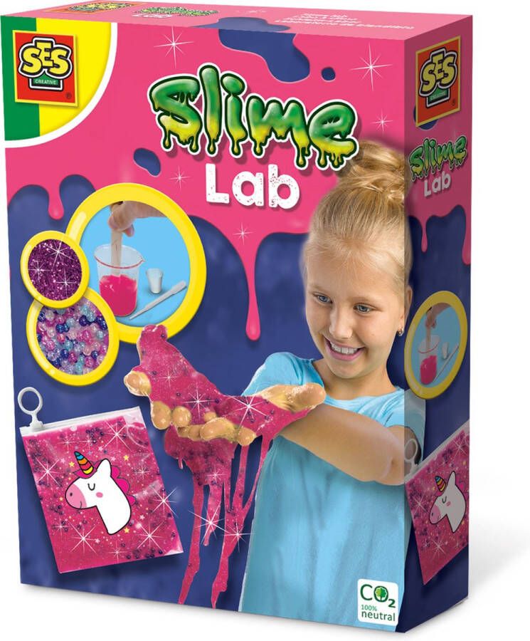 SES Slime lab Unicorn zelf glitter slijm maken met kralen sticker en zip-lock zakje