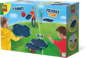 SES Tennis en Frisbee fun 2 in 1 twee extra grote tennis frisbees compact mee te nemen met 2 water splash ballen