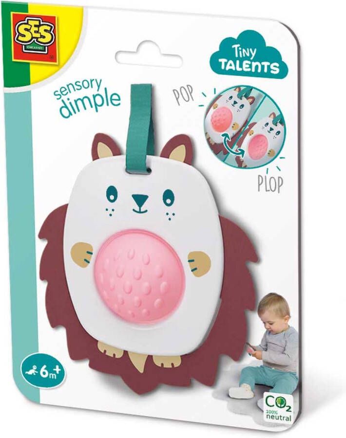 SES Tiny Talents Grijpspeelgoed dimple Egel baby fidget verschillende materialen en texturen Baby Speelgoed vanaf 6 maanden