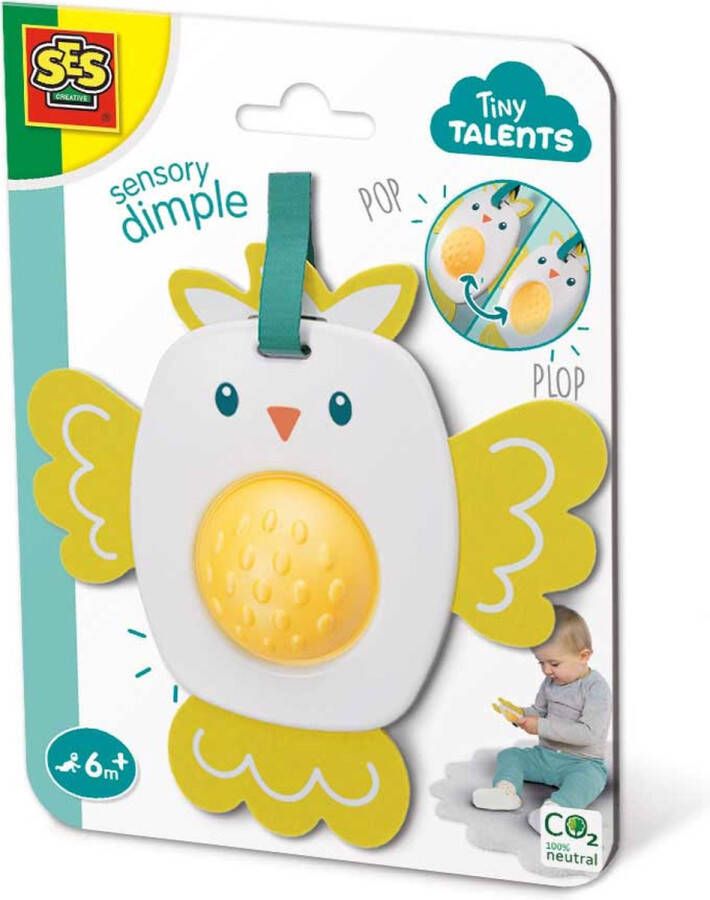 SES Tiny Talents Grijpspeelgoed dimple Vogel baby fidget verschillende materialen en texturen Baby Speelgoed vanaf 6 maanden