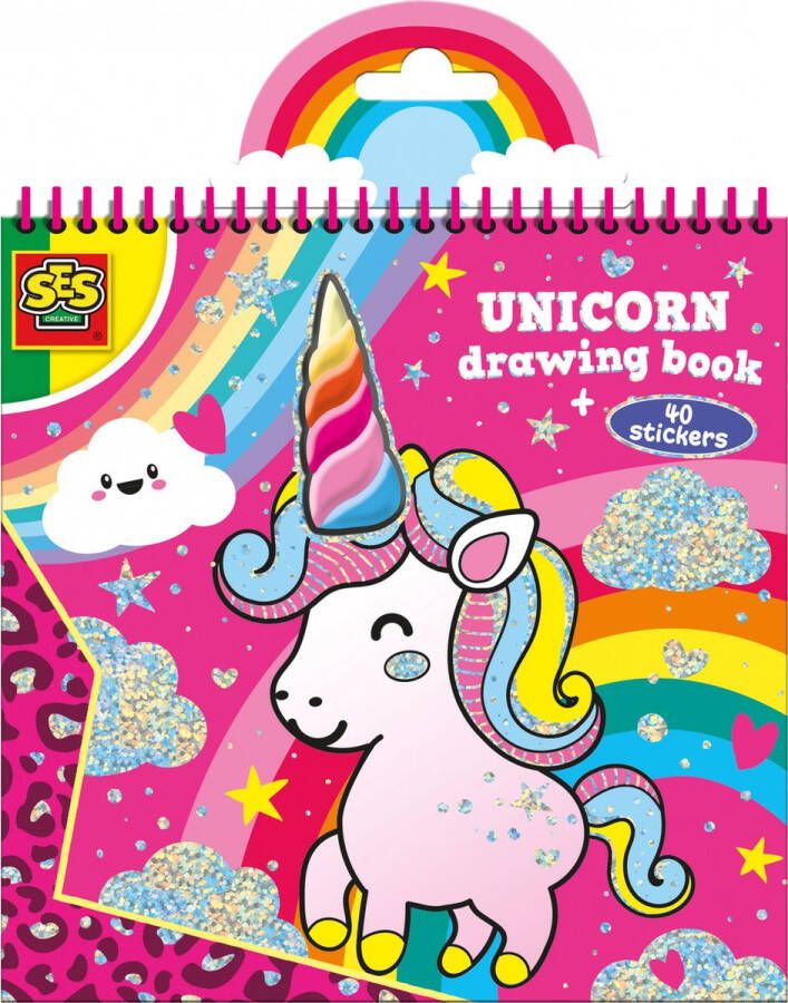 SES Unicorn kleurboek met glitterstickers unicorn knutselen Eenhoorn