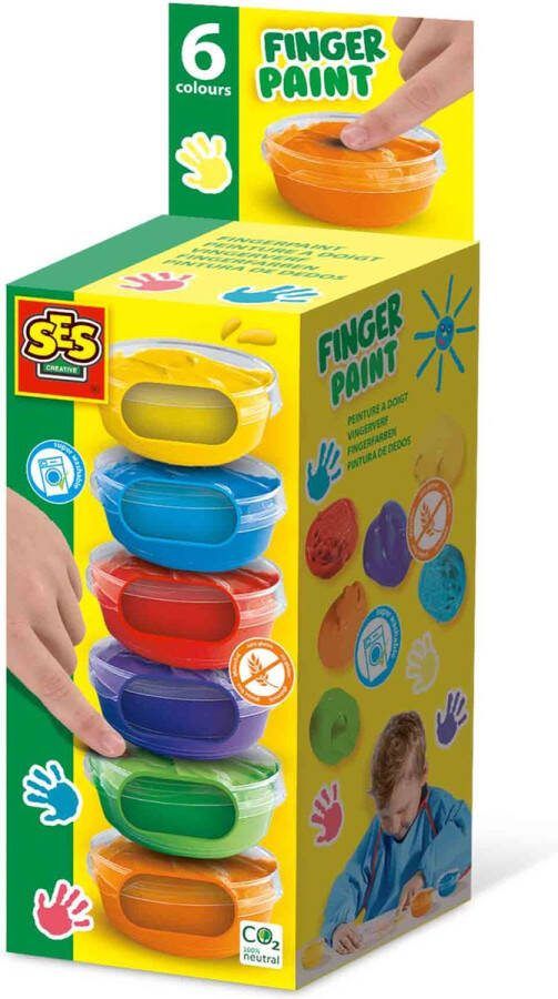 SES Vingerverf (6x45ml) mengbaar makkelijk uitwasbaar hypoallergeen