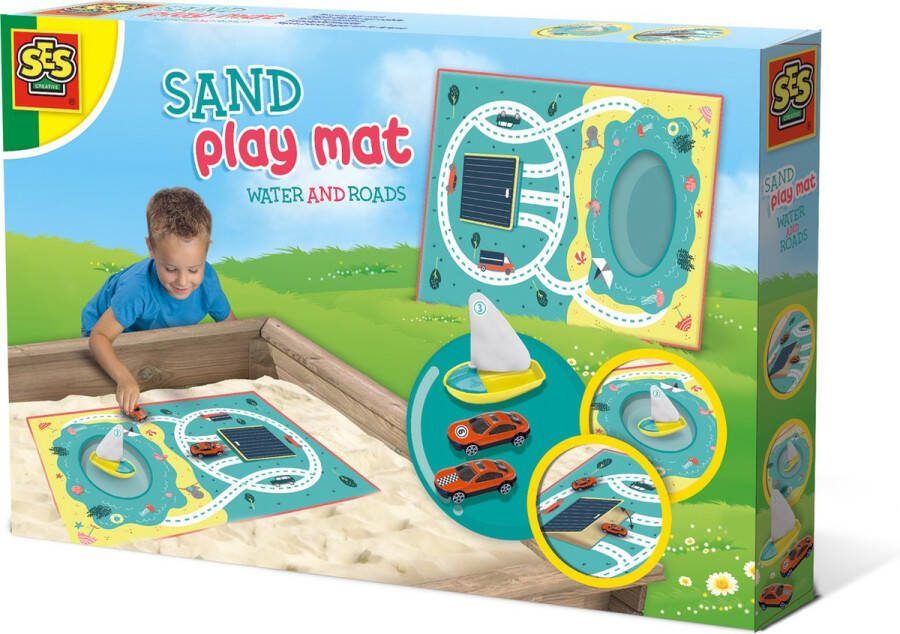 SES Zand speelmat Water en wegen