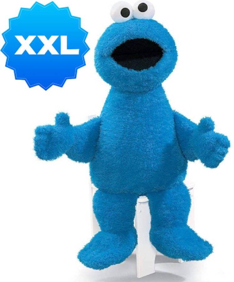 Sesamstraat Cookie Monster Pluche Knuffel XXL 110 cm {Sesamestreet XL Plush Toy Sesam Straat Groot Speelgoed Knuffeldier Grote Knuffelpop voor kinderen jongens meisjes Pino Elmo Oscar Mopperkont Bert Ernie Grover Koekie monster