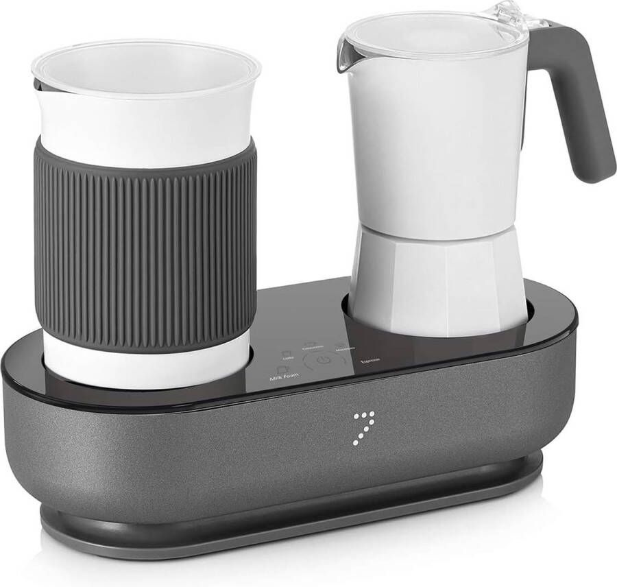 Seven & Me Koffie- Espresso zetapparaat Percolator en Melkopschuimer in één apparaat