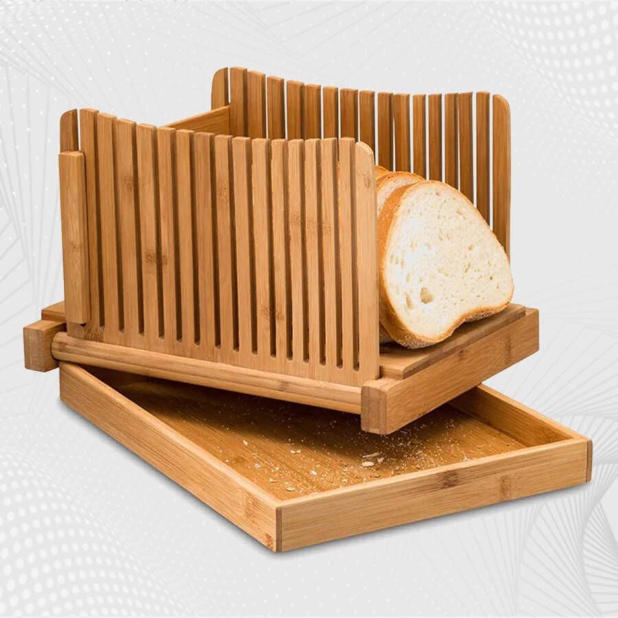 Seven kitchen Broodsnijder hulpmiddel Inclusief broodmes Bamboe broodplank Cakesnijder Kruimelbak