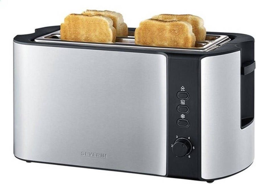 Severin AT 2590 Broodrooster Toaster Long-slot 4 Sneden Geborsteld RVS