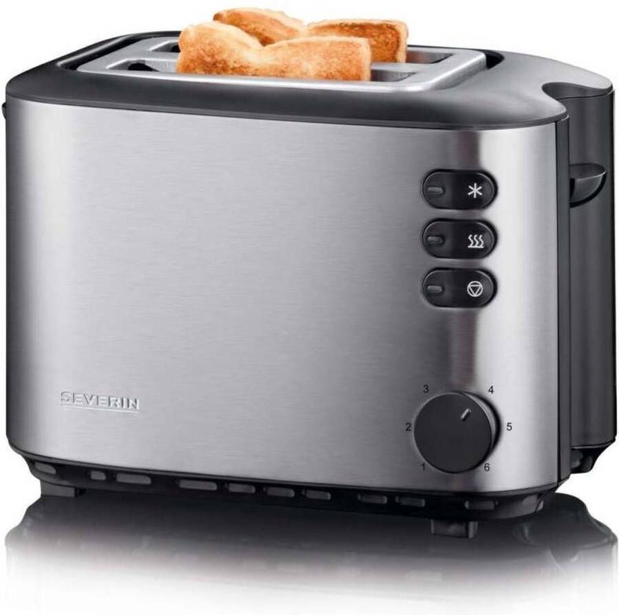 Severin Toaster AT 2514 incl. centrering van de sneetjes voor een gelijkmatige bruining en geïntegreerd opzetstuk voor het roosteren van broodjes