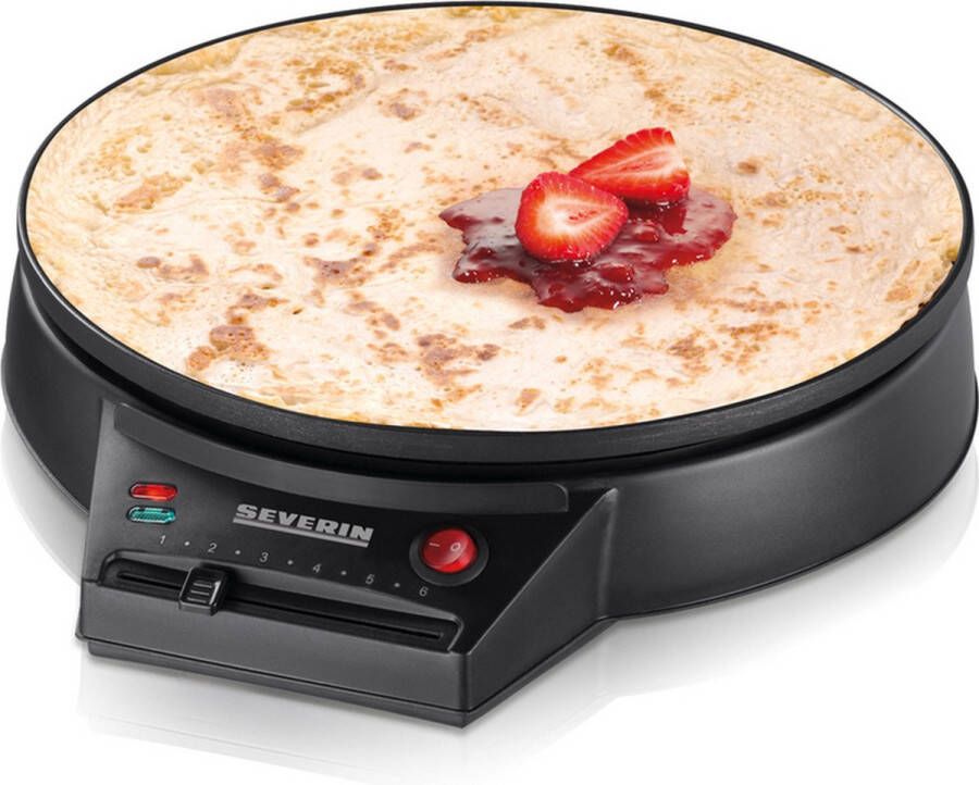 Severin CM 2198 Crepe Maker Pancake Maker Elektrisch XXL Inclusief spatel Zwart