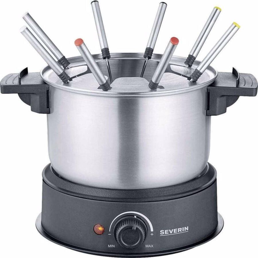 Severin Fondue 1 4 Liter Rvs Zwart 8 Pers 1500 W