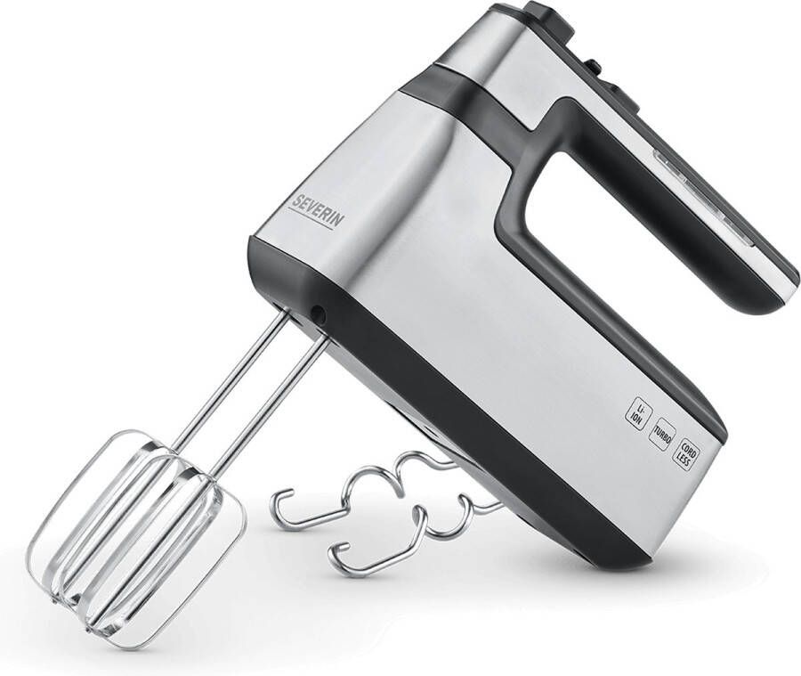 Severin HM 3843 Handmixer draadloos 100 W Zwart (mat) RVS