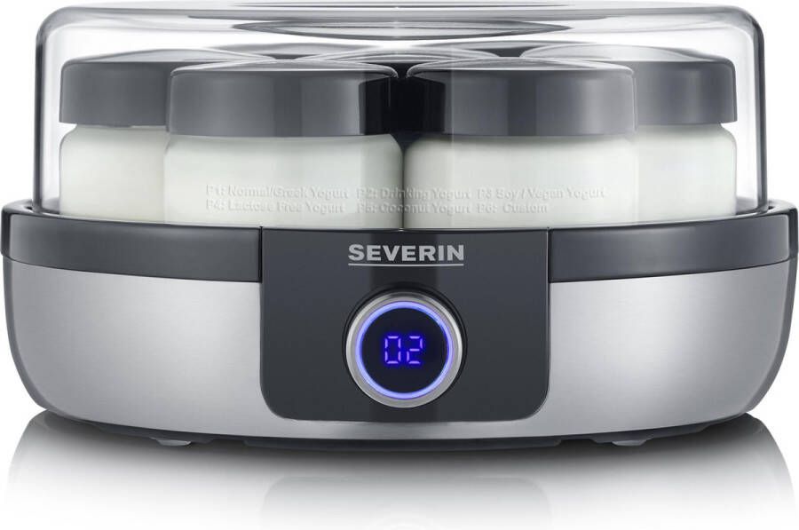 Severin JG 3521 Yoghurtmaker met 6 Programma's Inclusief 7 glazen potjes 100% BPA-vrij