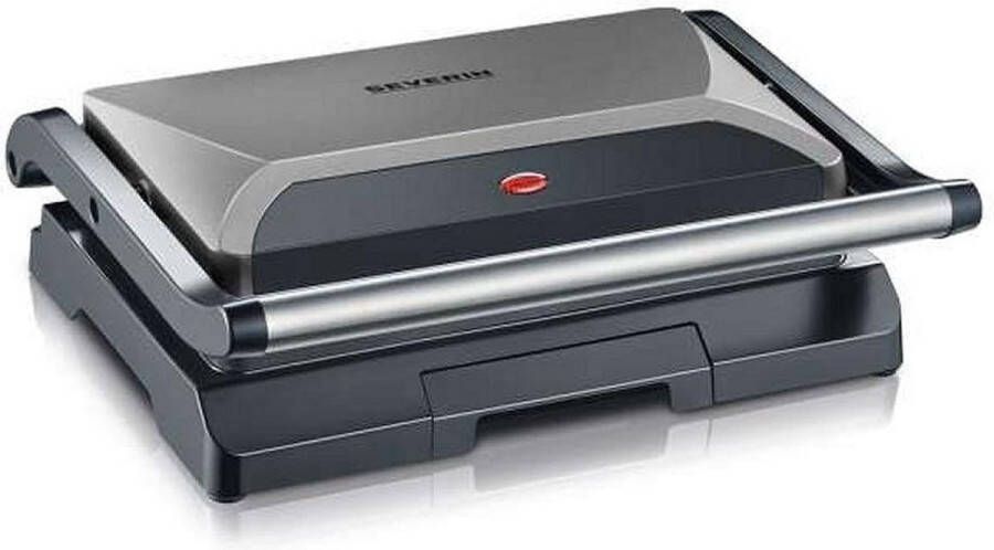Severin Contactgrill KG 2394 grillplaten met antiaanbaklaag inzetbaar als steak grill sandwich grill of panini maker inclusief vetopvangschaal