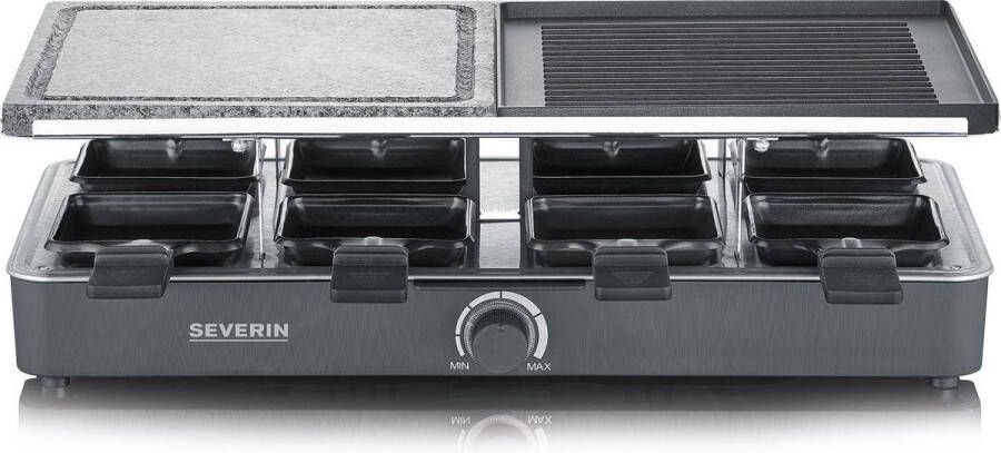 Severin RG 2371 Raclettegrill met natuurlijke grillsteen en grillplaat zwart