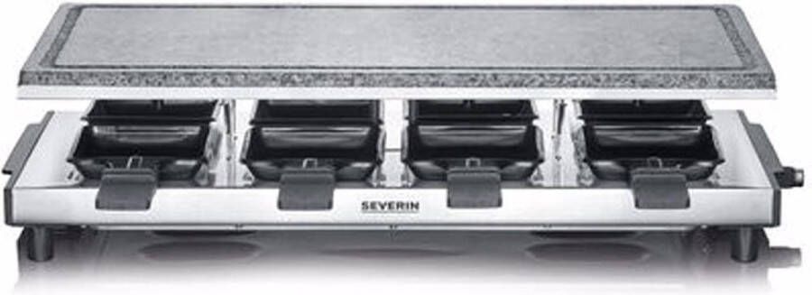 Severin RG 2374 Raclettegrill met natuurlijke grillsteen zilver