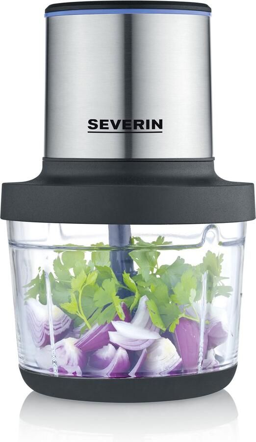Severin KM 3866 Draadloze elektrische hakmolen BPA vrij vaatwasser bestendig 2 power levels Zwart RVS