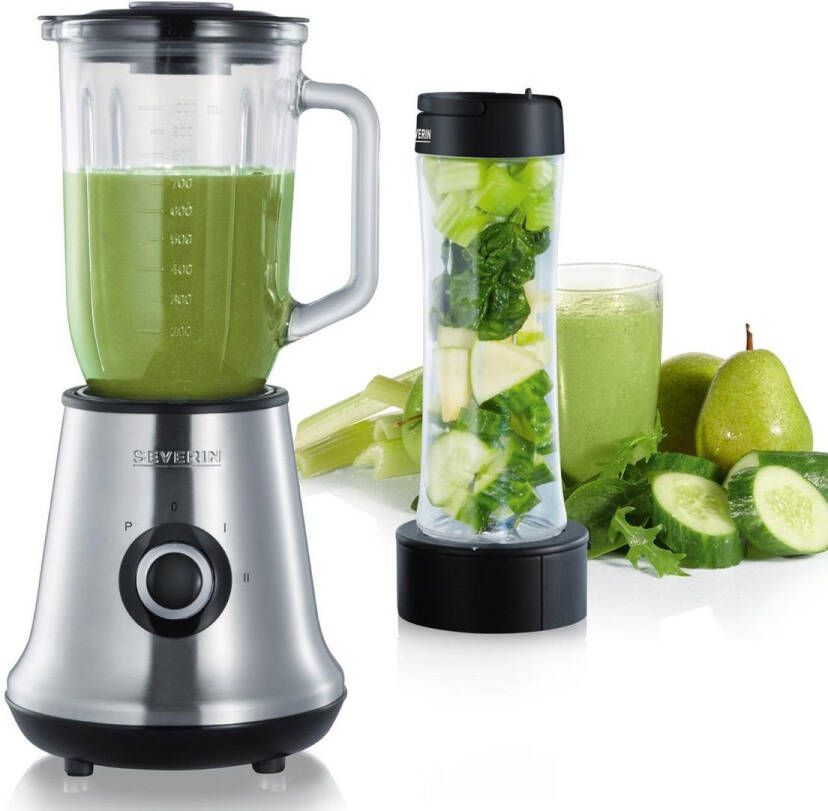 Severin Blender Mix & Go SM 3737 1 liter inhoud inclusief smoothie-maker en afneembare mengbeker