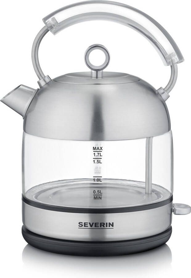 Severin WK3454 Retro Glazen Waterkoker 1.7L 2400W RVS