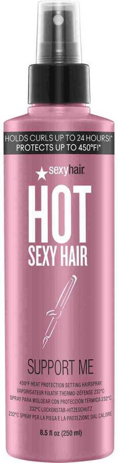 Sexyhair Sexy Hair Hot Sexy Hair Support Me 450degf Heat Protection Setting Hairspray Haarspray Hold 5 Shine 7 250ml