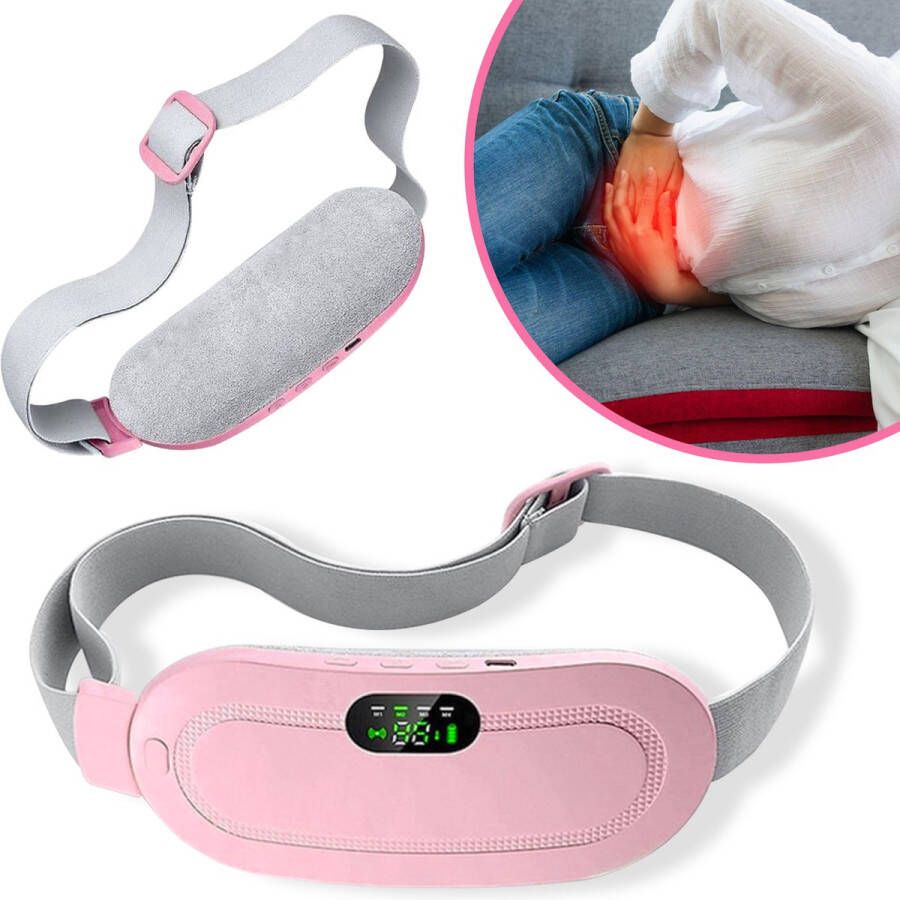 SEZGoods Luxe Menstruatie Warmteband Inclusief Gratis E-book Massagekussen 3 Warmtestanden Triltechnologie Menstruatieband Roze