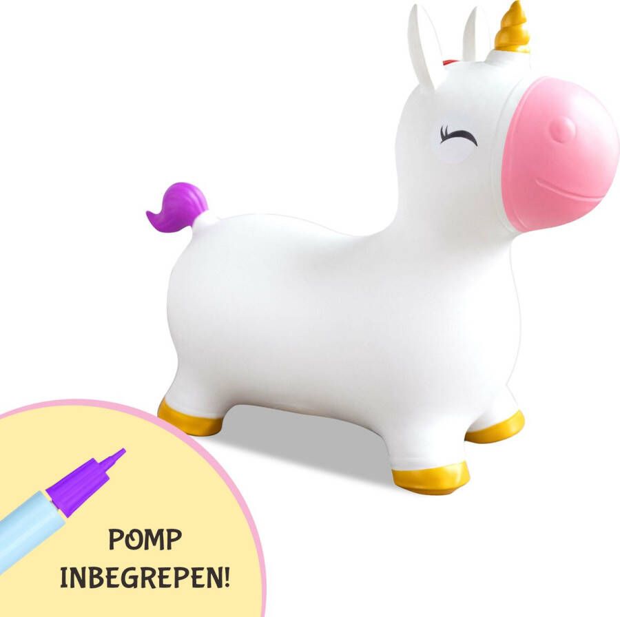 SEZGoods Skippy Dier Unicorn Wit Inclusief Pomp Vanaf 18 Maanden