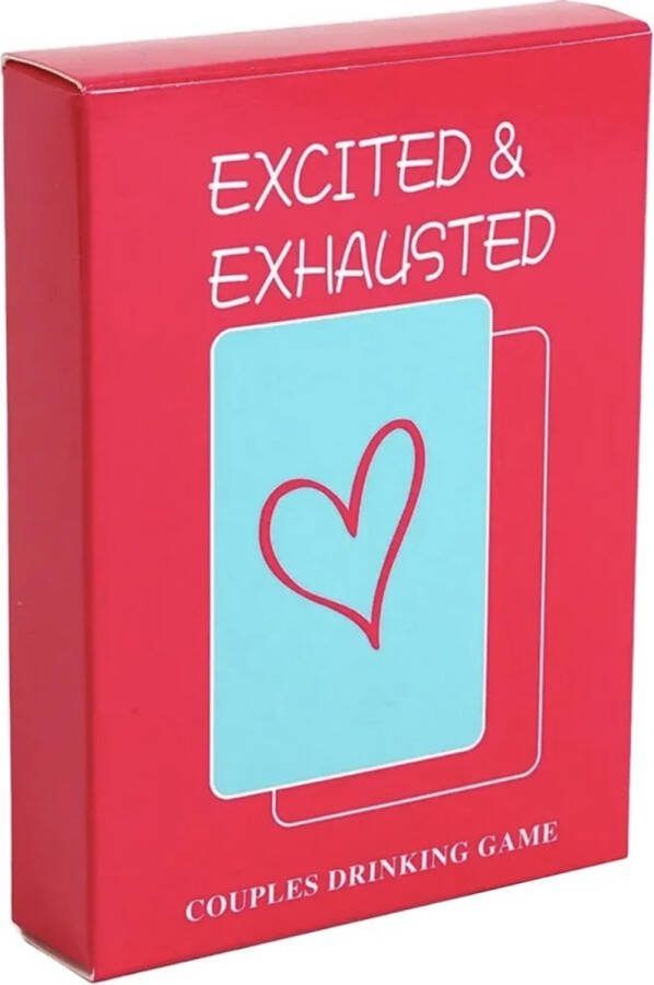 Sfc Excited & Exhausted Couples Drinking Game Drankspel voor koppels Slaapkamer geheimen Slaapkamer spel Vakantie spel Bedroom Game Koppel spel Koppel kaartspel Eerste dates Romantische avond Date night Drink spel