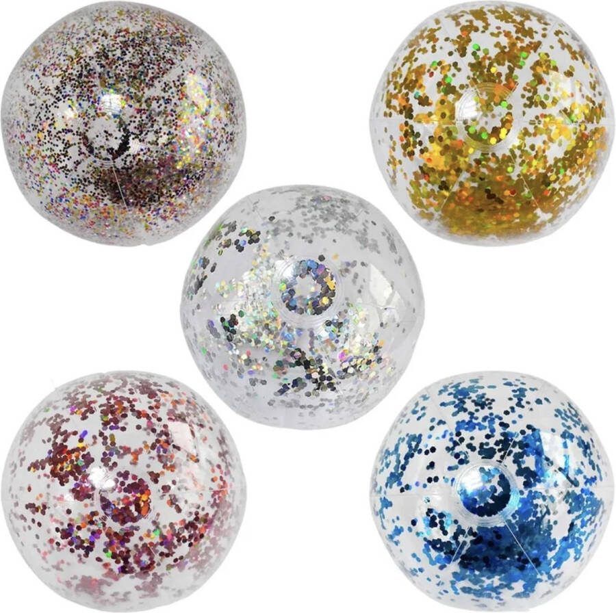 Sfc Opblaasbare strandbal Glitters Vakantie bal Strandbal Opblaasbare bal Zwembad bal Glitter bal Glitterbal Vakantie speelgoed Zwembad speelgoed Bal voor zwembad Bal met glitters erin